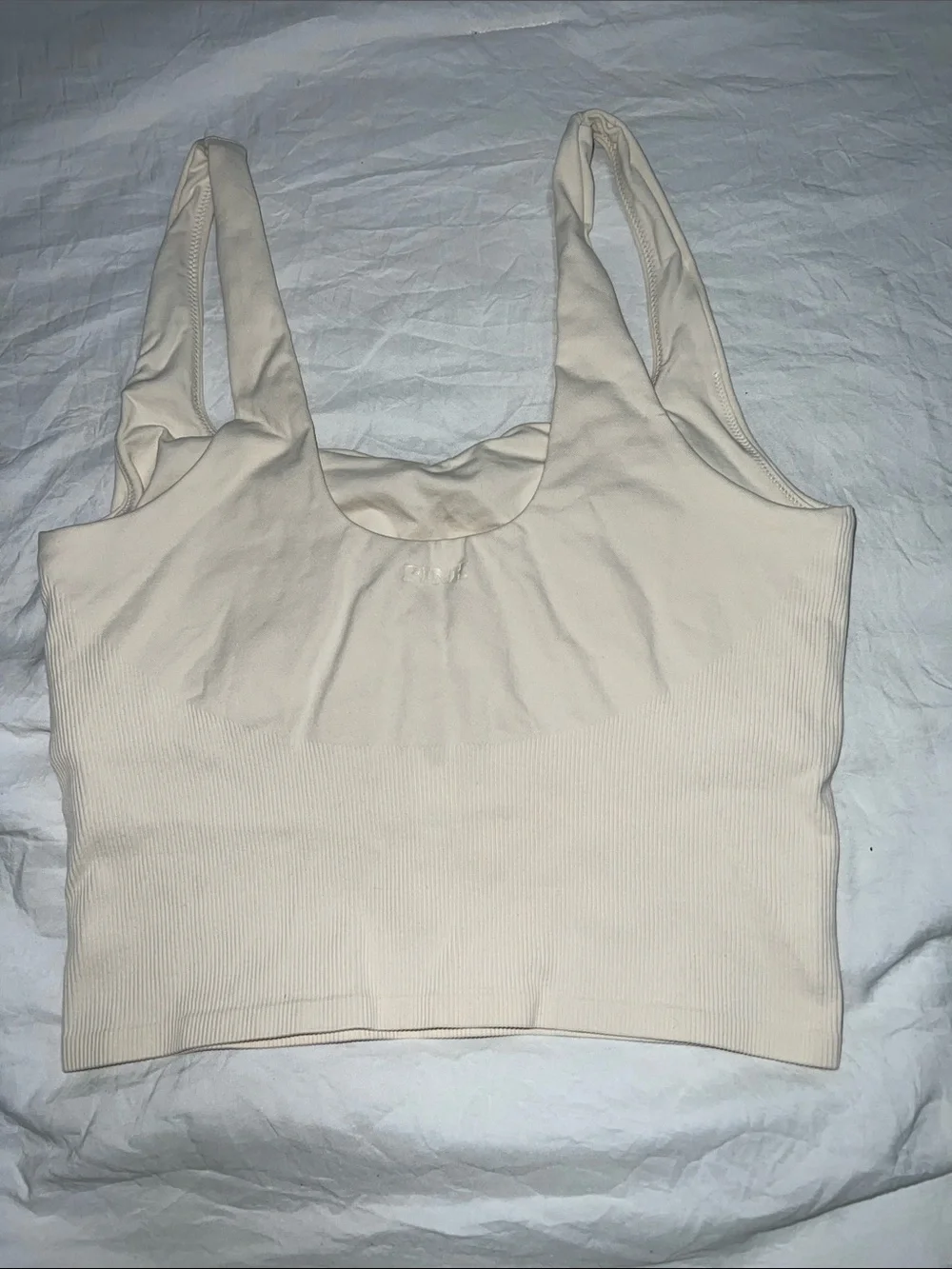 PINK Victoria's Secret Ribbed Tank Top in Cream - Picture 2 of 4
